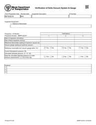 Document preview: Form BMPR QCD31 Verification of Soils Vacuum System & Gauge - Illinois