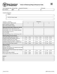 Form BMPR QCD44 Check of Retaining Rings &amp; Neoprene Pads - Illinois