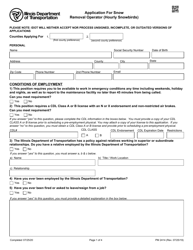 Document preview: Form PM2414 Application for Snow Removal Operator (Hourly Snowbirds) - Illinois