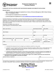 Form PM1080 Employment Application for Technical Positions - Illinois