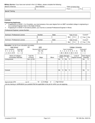 Form PM1080 Employment Application for Technical Positions - Illinois, Page 2