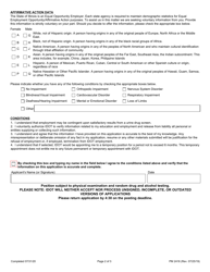 Form PM2416 Application for Winter Salaried Highway Maintainers (Monthly Snowbirds) Downstate - Illinois, Page 2