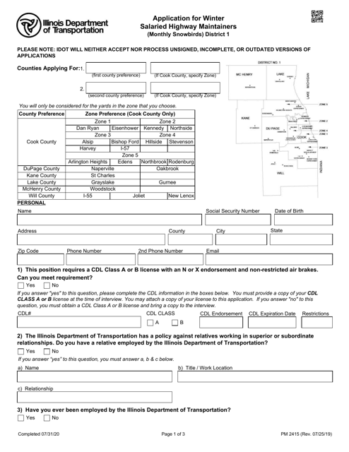 Form PM2415  Printable Pdf