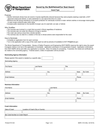 Document preview: Form BSPE1010 Saved by the Belt/Helmet/Car Seat Award - Illinois