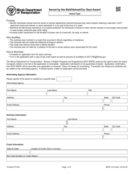 Form BSPE1010 Saved by the Belt/Helmet/Car Seat Award - Illinois