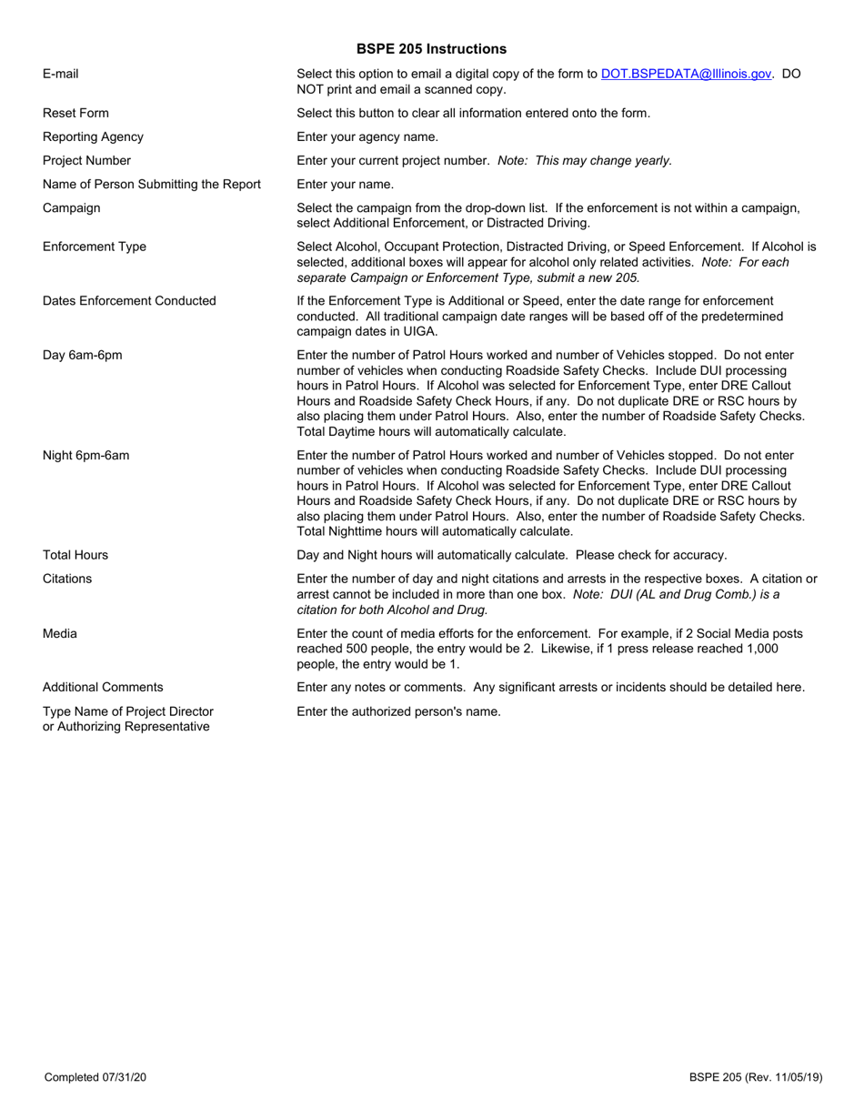 Form BSPE205 Mobilizations Data Collection - Illinois, Page 2