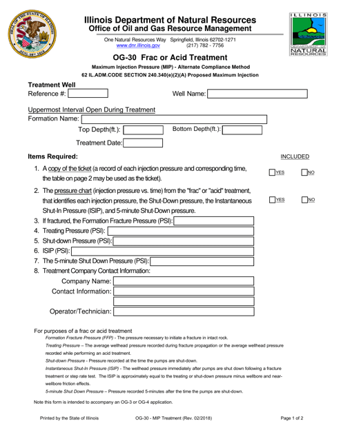 Form OG-30  Printable Pdf