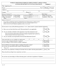 Document preview: World Shooting Complex Employment Application - Illinois