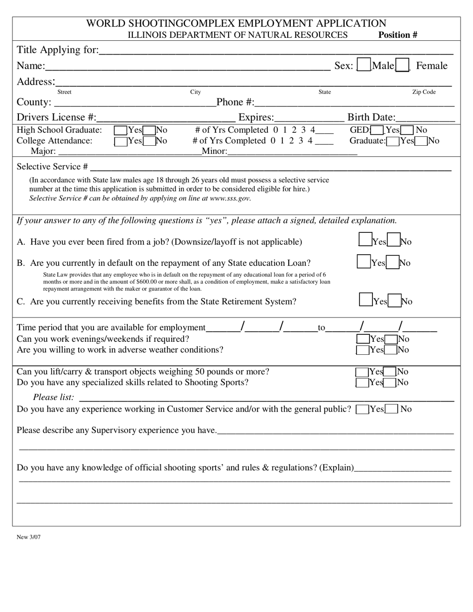 Illinois World Shooting Complex Employment Application - Fill Out, Sign ...