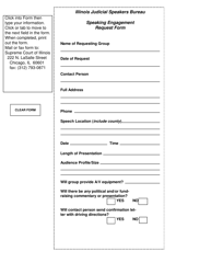 Document preview: Speaking Engagement Request Form - Illinois