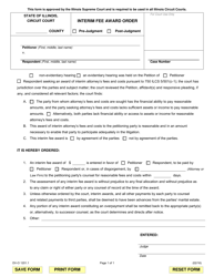 Document preview: Form DV-O1201.1 Interim Fee Award Order - Illinois