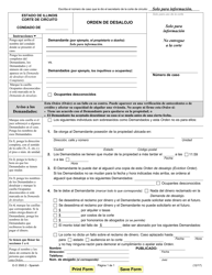 Document preview: Formulario E-O3500.2 Orden De Desalojo - Illinois (Spanish)