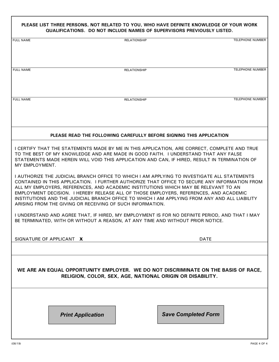Application for Employment - Illinois, Page 4