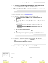 Form WA-O604.4 Order for Waiver of Criminal Court Assessments - Illinois, Page 2