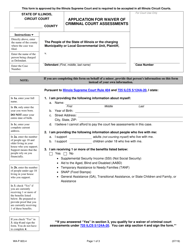 Form WA-P603.4 Application for Waiver of Criminal Court Assessments - Illinois