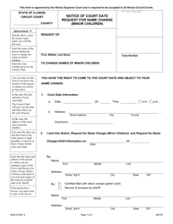 Form NCM-N2007.4 Notice of Court Date Request for Name Change (Minor Children) - Illinois