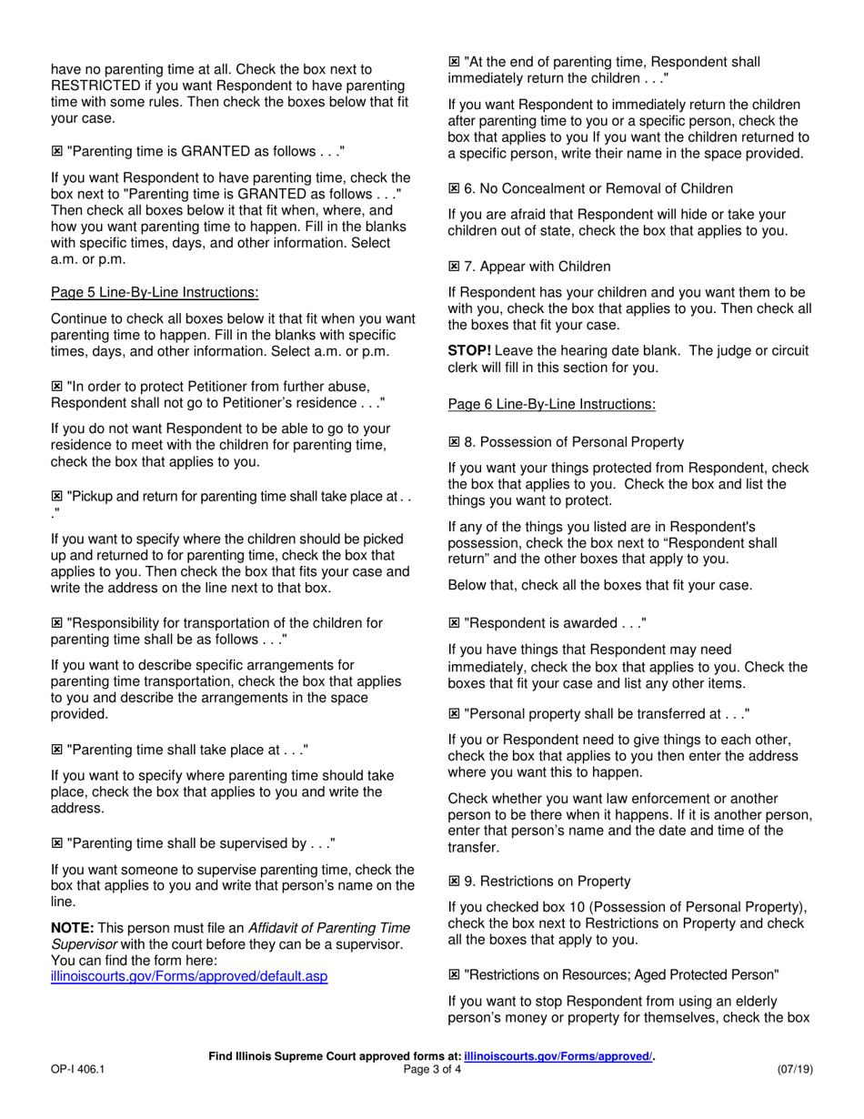 Instructions for Form OP-E404.2 Emergency Order of Protection - Illinois, Page 3