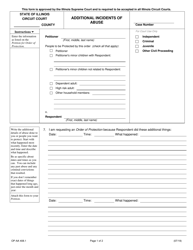 Form OP-AA408.1 Additional Incidents of Abuse - Illinois