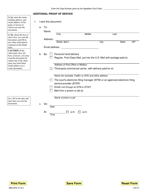 Form ABA-APS2112.2  Printable Pdf