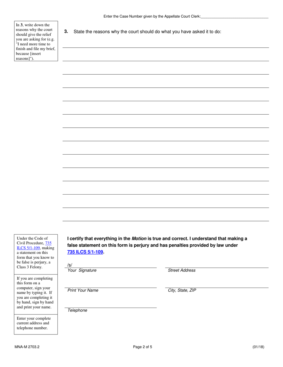Form MNA-M2703.2 Appellate Motion - Illinois, Page 2