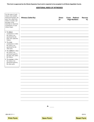 Document preview: Form ABA-AW2111.1 Additional Index of Witnesses - Illinois