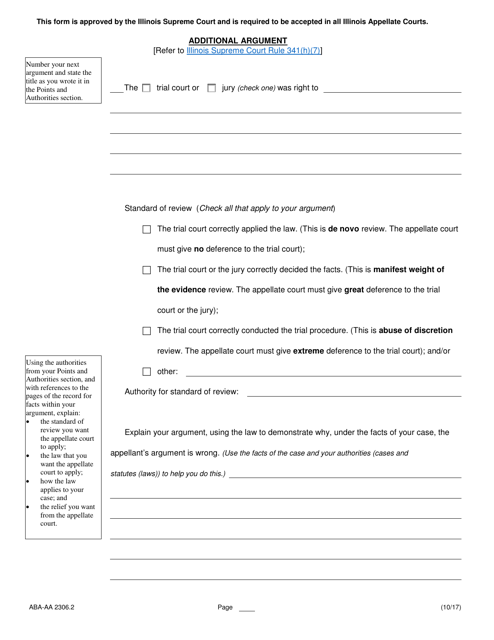 Form ABA-AA2306.2  Printable Pdf