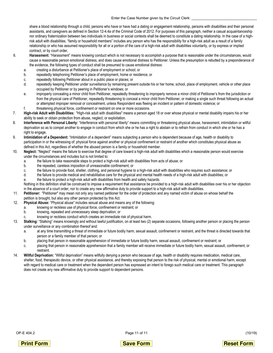 Form OP-E404.2 Emergency Order of Protection - Illinois, Page 11