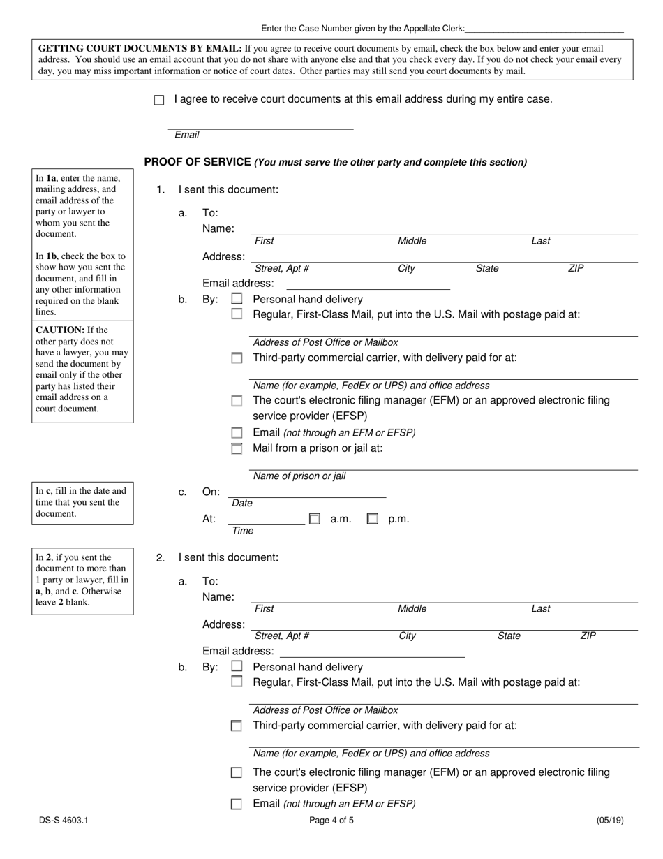Form DS-S4603.1 Docketing Statement (Civil) - Illinois, Page 4