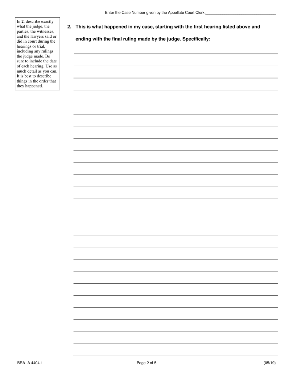 Form BRA-A4404.1 Agreed Statement of Facts - Illinois, Page 2