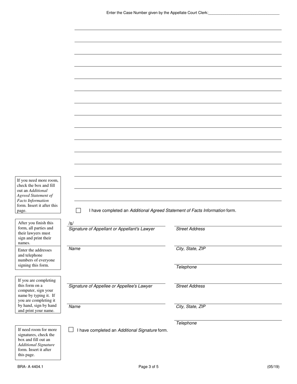 Form BRA-A4404.1 Agreed Statement of Facts - Illinois, Page 3