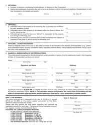 Form BCA2.10(2A) Articles of Incorporation (Close Corporation) - Illinois, Page 2