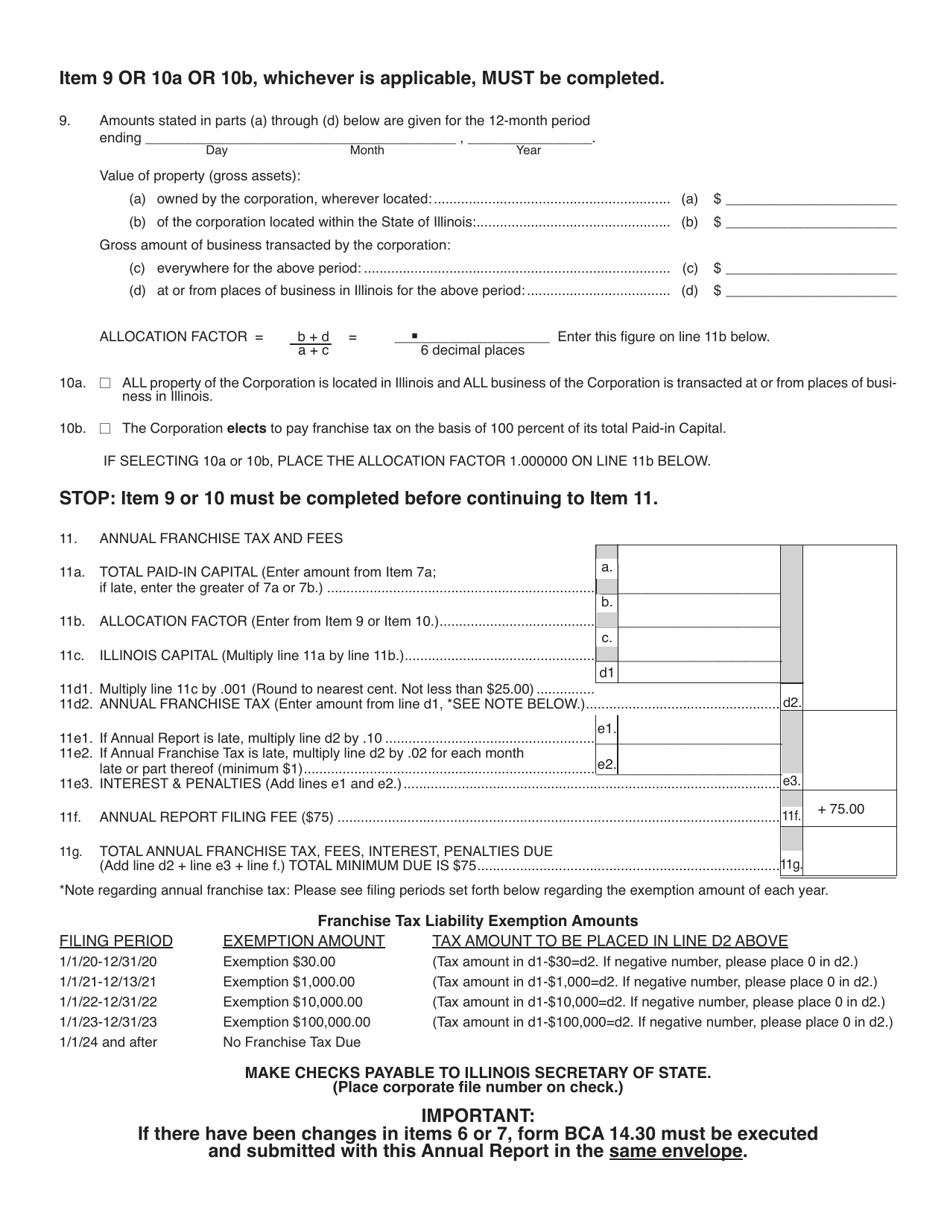 Form BCA14.05F Foreign Corporation Annual Report - Illinois, Page 2