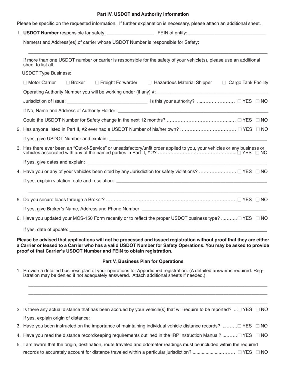Form CFT23 Schedule G Schedule for First-Year Irp Applicants or Business Operational Changes - Illinois, Page 3