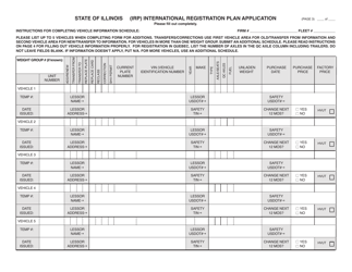 Form CFT IRP22 International Registration Plan (Irp) Application - Illinois, Page 3