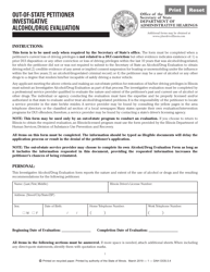 Form DAH OOS3 &quot;Out-of-State Petitioner Investigative Alcohol/Drug Evaluation&quot; - Illinois