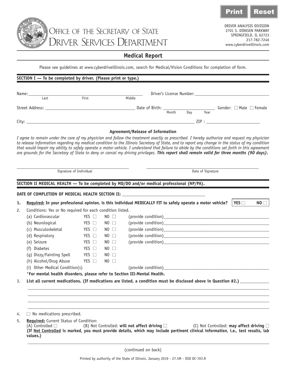 Medical Report Form Illinois