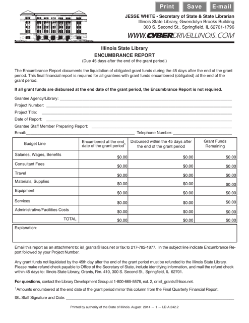 Form LD A242  Printable Pdf