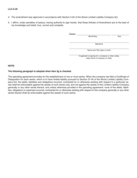 Form LLC-5.25 Articles of Amendment - Illinois, Page 2