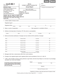 Document preview: Form LLC50.1 Limited Liability Company Annual Report - Illinois