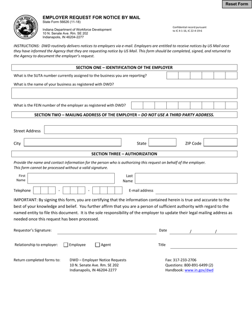 State Form 56626  Printable Pdf