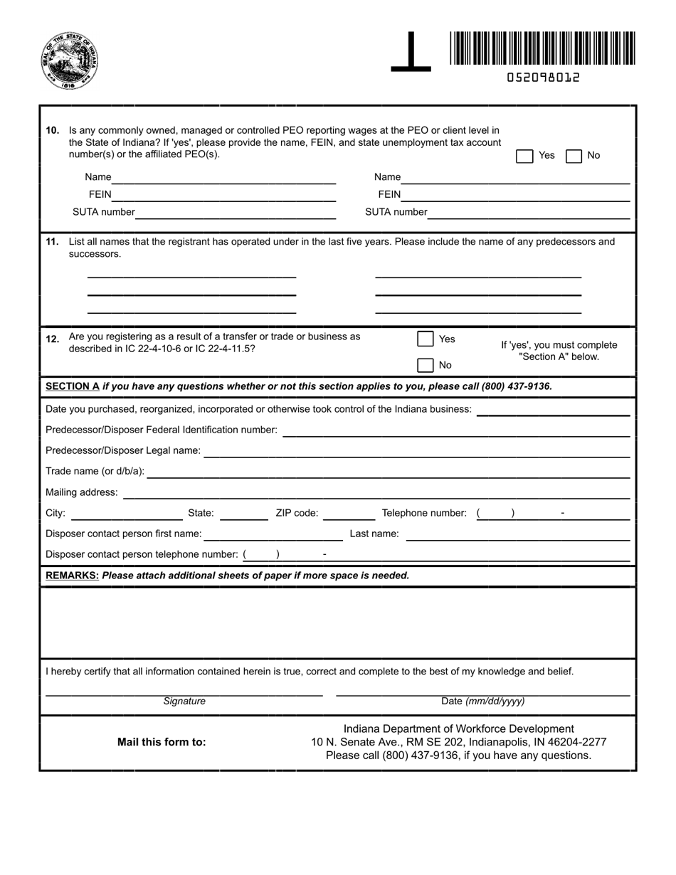 State Form 52098 Download Printable PDF or Fill Online Determination of ...