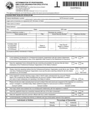 State Form 52098 &quot;Determination of Professional Employer Organization (Peo) Status&quot; - Indiana