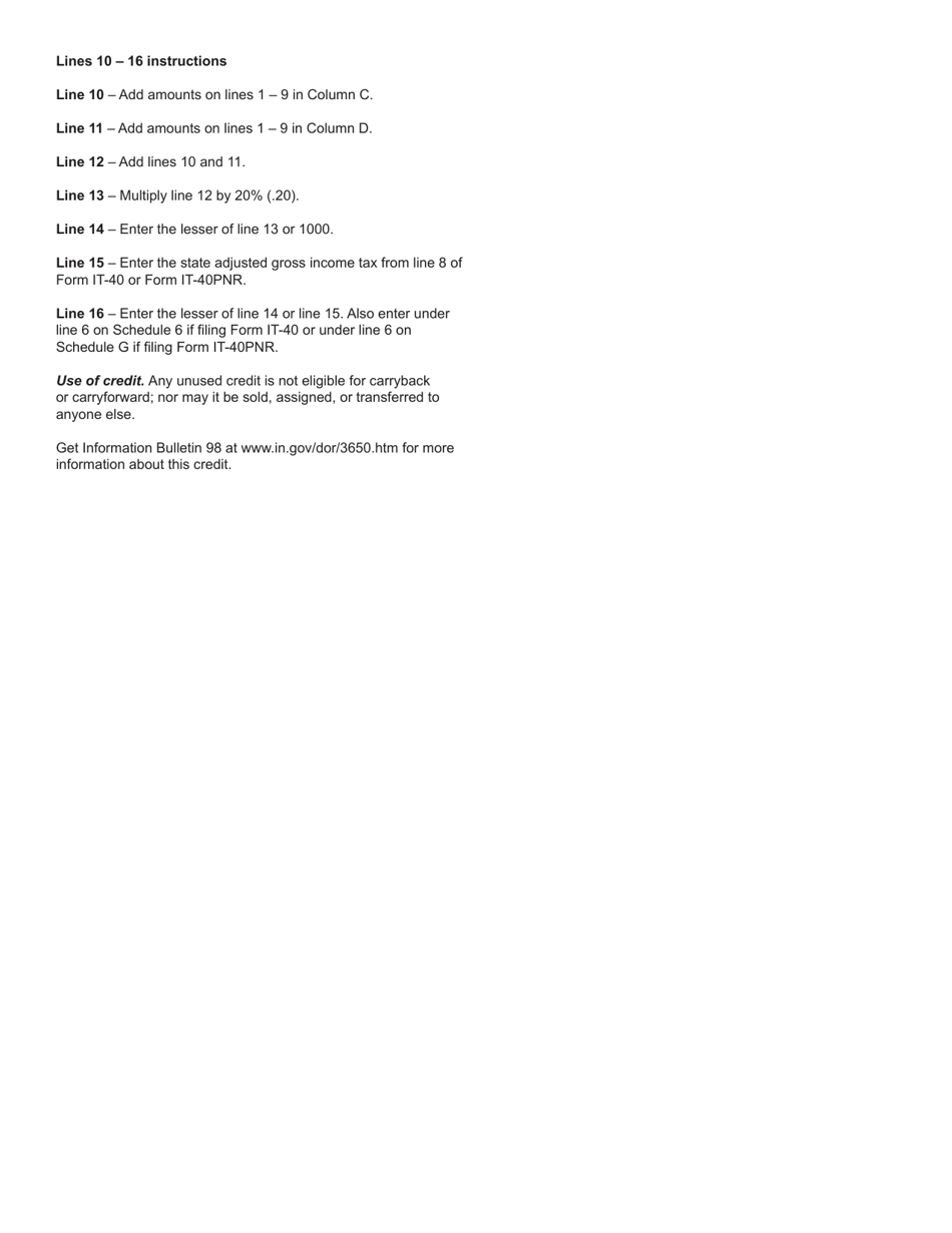 Form IT-40 (IT-40PNR; State Form 53385) Schedule IN-529 Indianas Collegechoice 529 Education Savings Plan Credit - Indiana, Page 3