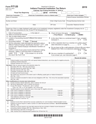 Form FIT-20 (State Form 44623) Indiana Financial Institution Tax Return - Indiana