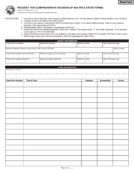 State Form 53963 Request for Comprehensive Revision of Multiple State Forms - Indiana