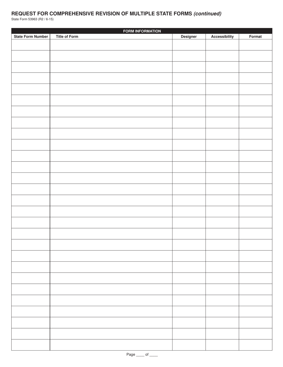 State Form 53963 Request for Comprehensive Revision of Multiple State Forms - Indiana, Page 2