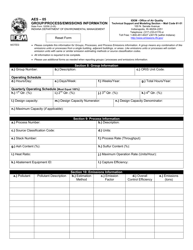 Form AES-05 (State Form 52056) &quot;Group/Process/Emissions Information&quot; - Indiana