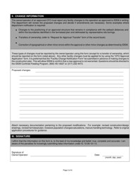 State Form 50209 Confined Feeding Operation Facility Change Notification - Indiana, Page 2