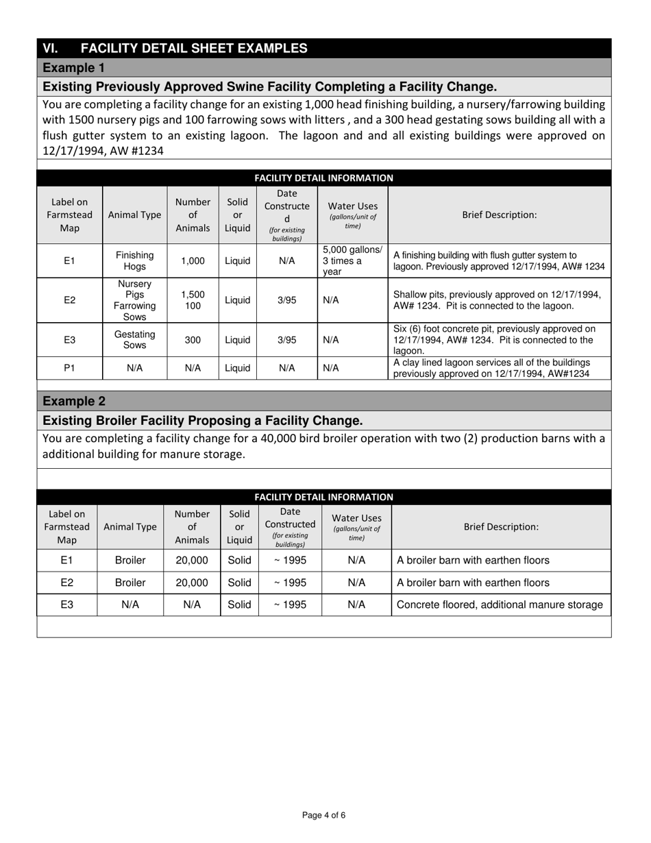 State Form 50209 Confined Feeding Operation Facility Change Notification - Indiana, Page 4