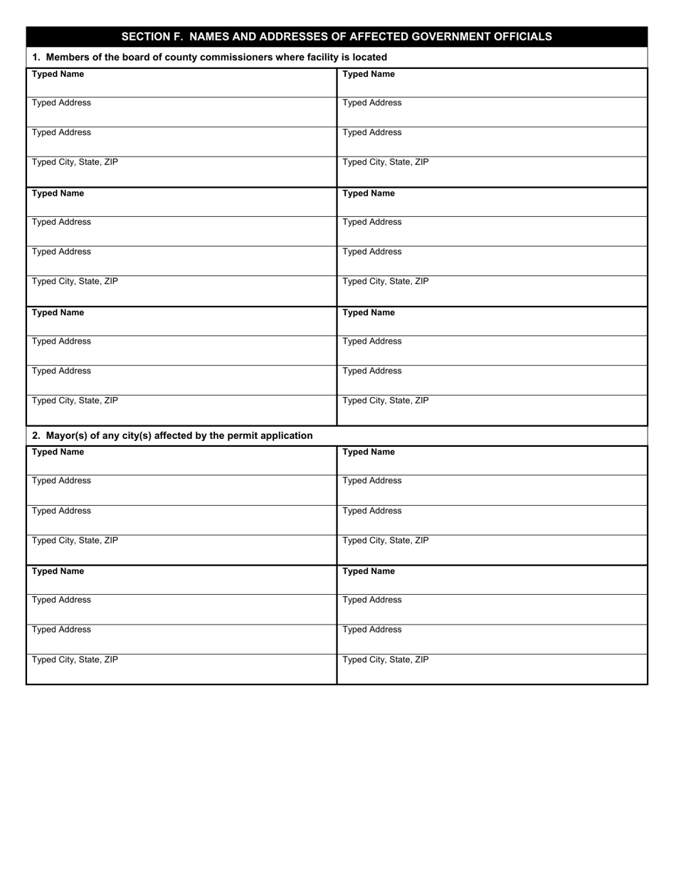 State Form 50404 Solid Waste Land Disposal Facility Permit Application - Indiana, Page 2
